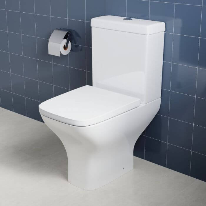 ELEGANT Modern Rimless Short Projection Toilet + Soft Closing Seat