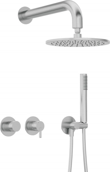 Neuesbad Series 600 concealed shower set with adjustable head shower Surface: brushed stainless steel