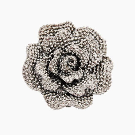 Rhinestone flower brooch