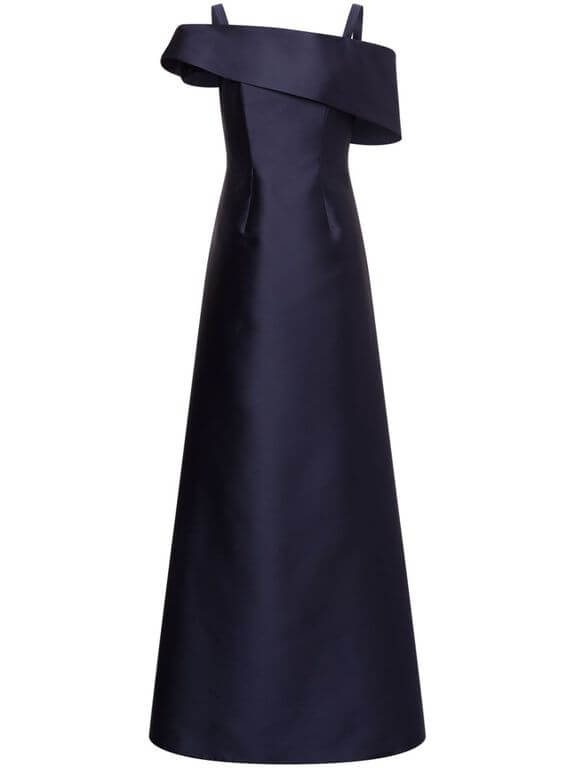 alberta ferretti - Long dress with flared skirt in silk