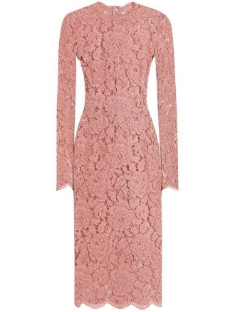 dolce & gabbana - Semi-sheer pink lace dress