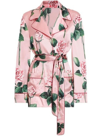 dolce & gabbana - Silk floral shirt with belt at waist