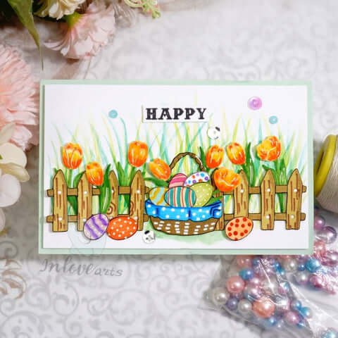 Inlovearts Tulip, Eggs and Fence Cutting Dies